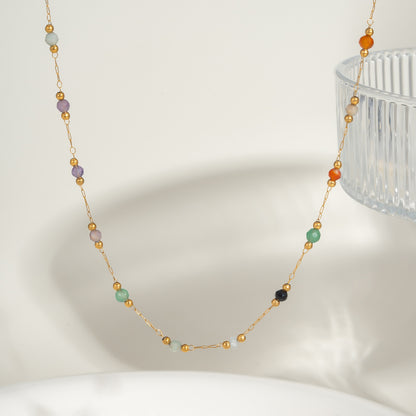 Geometric Necklace For Women Featuring 18K Real Gold Plated 304 Stainless Steel With PVD Coated Finish And Box Chain