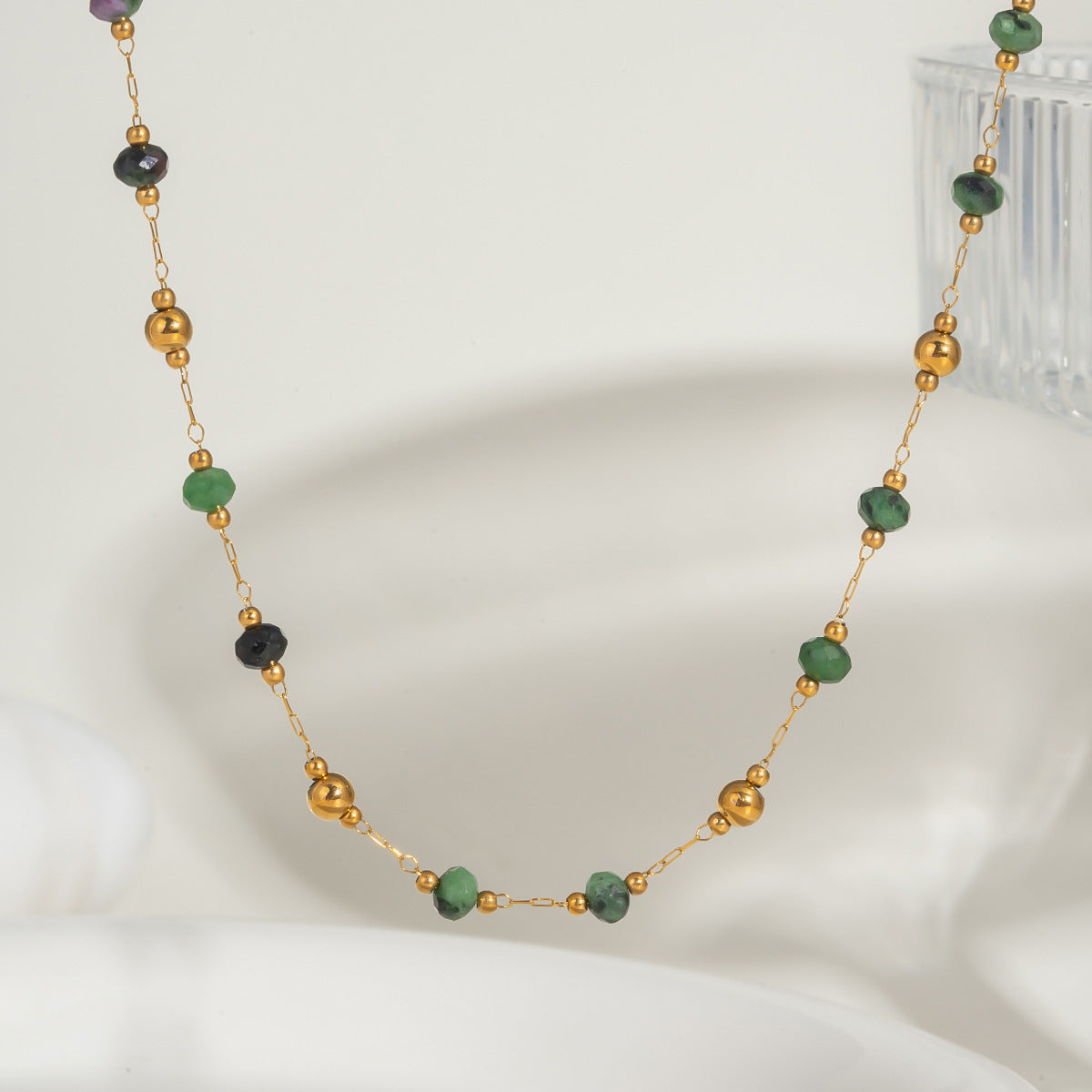 Geometric Necklace For Women Featuring 18K Real Gold Plated 304 Stainless Steel With PVD Coated Finish And Box Chain