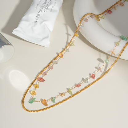 Geometric Necklace For Women Featuring 18K Real Gold Plated 304 Stainless Steel With PVD Coated Finish And Box Chain