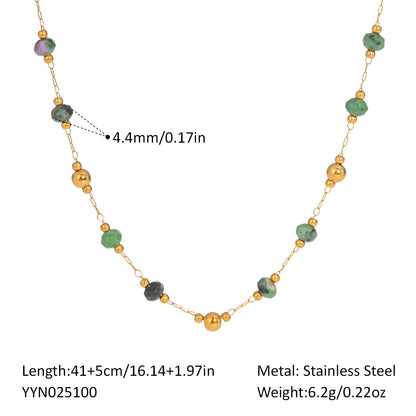 Geometric Necklace For Women Featuring 18K Real Gold Plated 304 Stainless Steel With PVD Coated Finish And Box Chain