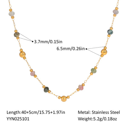 Geometric Necklace For Women Featuring 18K Real Gold Plated 304 Stainless Steel With PVD Coated Finish And Box Chain
