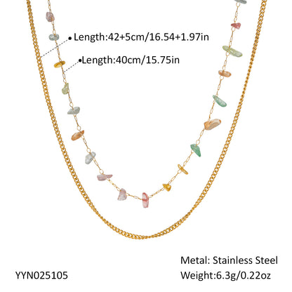 Geometric Necklace For Women Featuring 18K Real Gold Plated 304 Stainless Steel With PVD Coated Finish And Box Chain