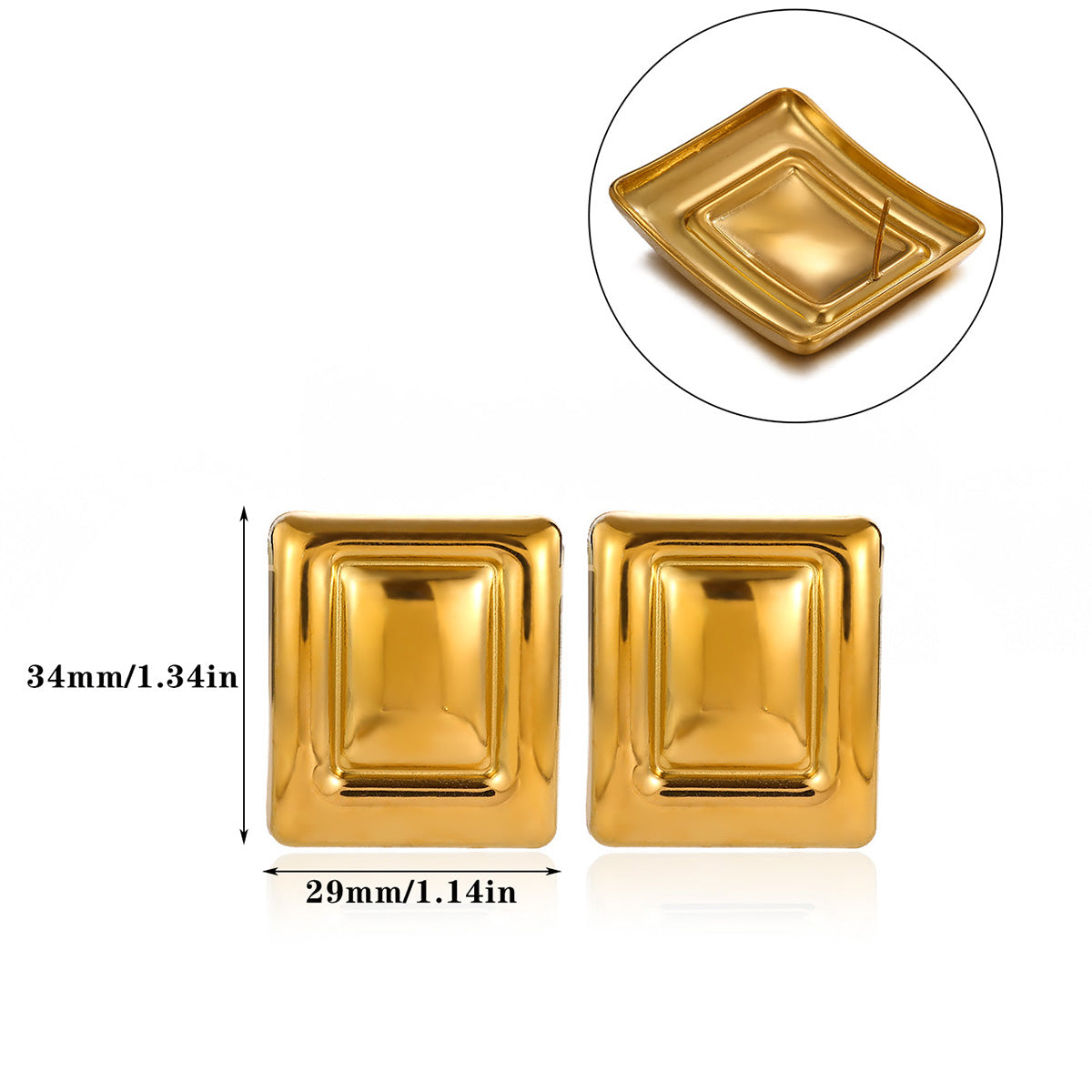 Flowers Stud Earrings For Women Featuring Waterproof Non Tarnish 304 Stainless Steel With 18K Real Gold PVD Coated Plating