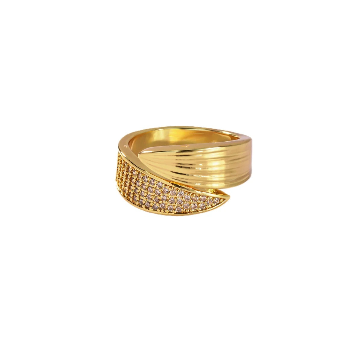For Open Rings Made Of Copper Featuring Zircon Inlay, Stylish And Elegant Design