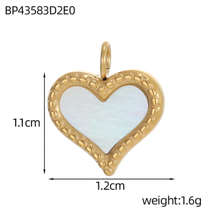 Heart Shape Pendant In 304 Stainless Steel With 14K Real Gold Plated PVD Coating 0.03µm Thickness, 1 Piece