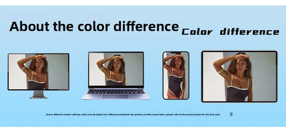 Solid Color Three-Piece Swimwear Set In Yellow Featuring Nylon Fabric And A Split Swimsuit Top With Halter Neck For Beach