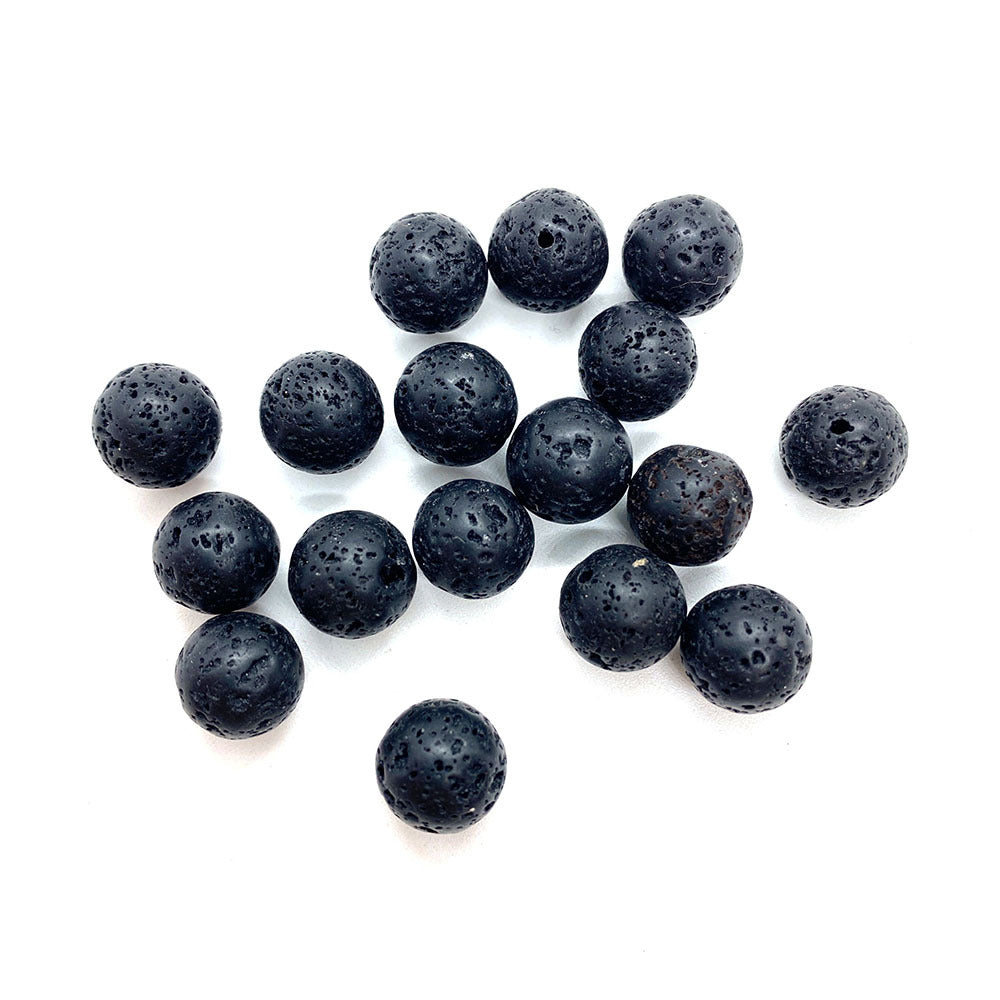 Handmade Natural Stone Circle Beads With 6 Mm Diameter In Dyed Black For Jewelry Accessories, Commute Style