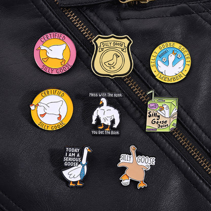 Cartoon Duck Lapel Pin Badge Zinc Alloy Backpack Decoration Accessories Trendy Letter Jewelry
