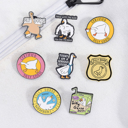 Cartoon Duck Lapel Pin Badge Zinc Alloy Backpack Decoration Accessories Trendy Letter Jewelry