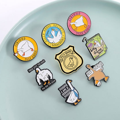 Cartoon Duck Lapel Pin Badge Zinc Alloy Backpack Decoration Accessories Trendy Letter Jewelry