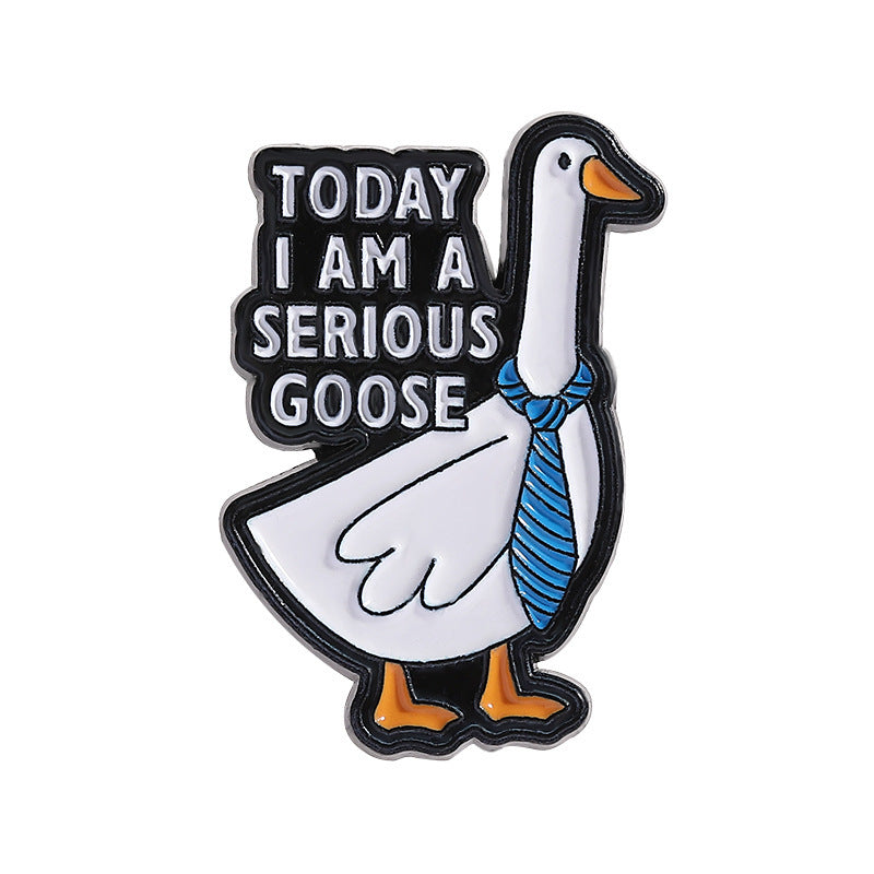 Cartoon Duck Lapel Pin Badge Zinc Alloy Backpack Decoration Accessories Trendy Letter Jewelry