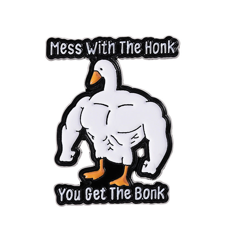 Cartoon Duck Lapel Pin Badge Zinc Alloy Backpack Decoration Accessories Trendy Letter Jewelry