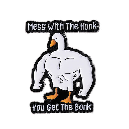 Cartoon Duck Lapel Pin Badge Zinc Alloy Backpack Decoration Accessories Trendy Letter Jewelry