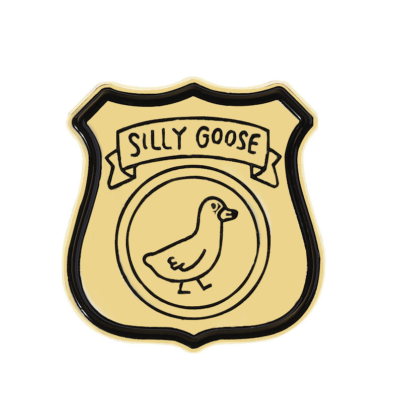 Cartoon Duck Lapel Pin Badge Zinc Alloy Backpack Decoration Accessories Trendy Letter Jewelry