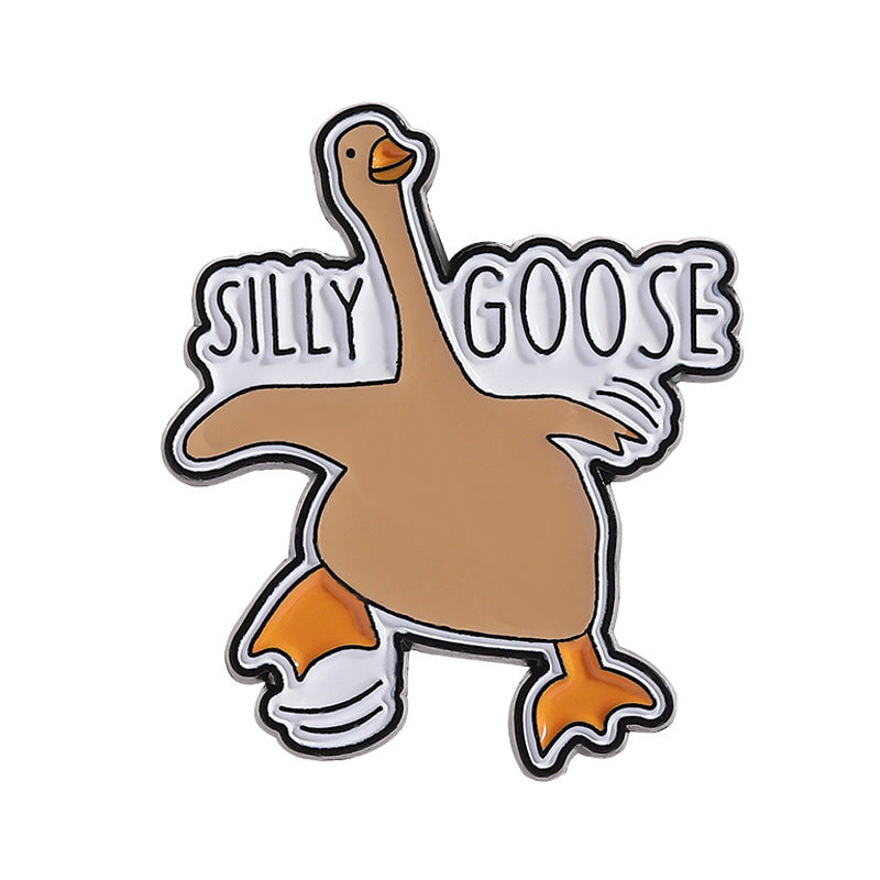 Cartoon Duck Lapel Pin Badge Zinc Alloy Backpack Decoration Accessories Trendy Letter Jewelry