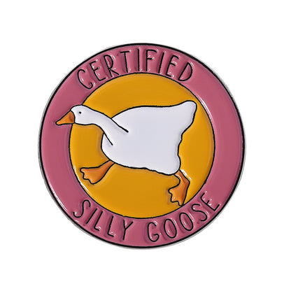 Cartoon Duck Lapel Pin Badge Zinc Alloy Backpack Decoration Accessories Trendy Letter Jewelry
