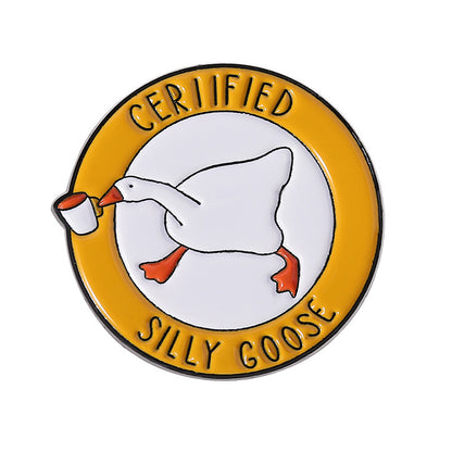 Cartoon Duck Lapel Pin Badge Zinc Alloy Backpack Decoration Accessories Trendy Letter Jewelry