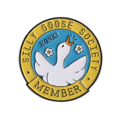 Cartoon Duck Lapel Pin Badge Zinc Alloy Backpack Decoration Accessories Trendy Letter Jewelry