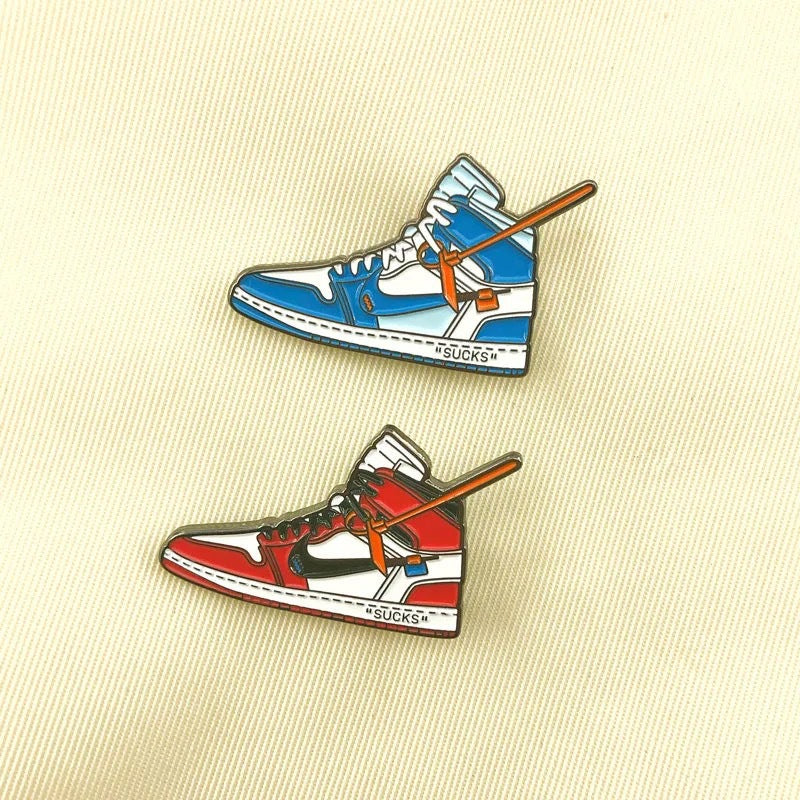 AJ Sneakers Metal Badge Trendy Gift Collaboration Badge Bag Decoration Geometric Alloy Badge