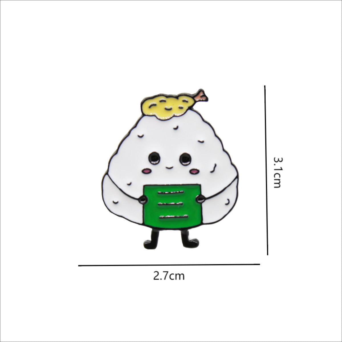 Metal Dumpling Salmon Sushi Tempura Rice Ball Badge Pin Clothing Bag Badge Alloy Brooch