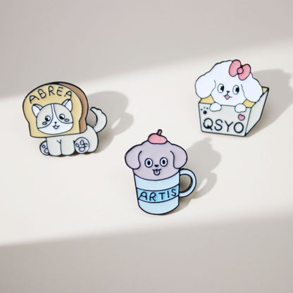 Metal Dumpling Salmon Sushi Tempura Rice Ball Badge Pin Clothing Bag Badge Alloy Brooch