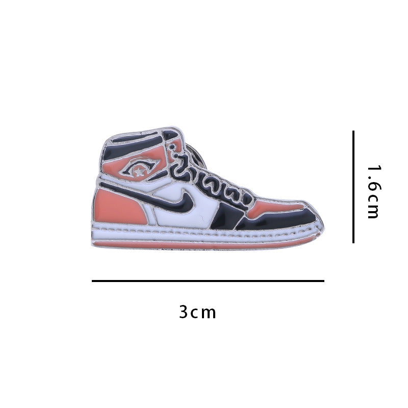 AJ Sneakers Metal Badge Trendy Gift Collaboration Badge Bag Decoration Geometric Alloy Badge