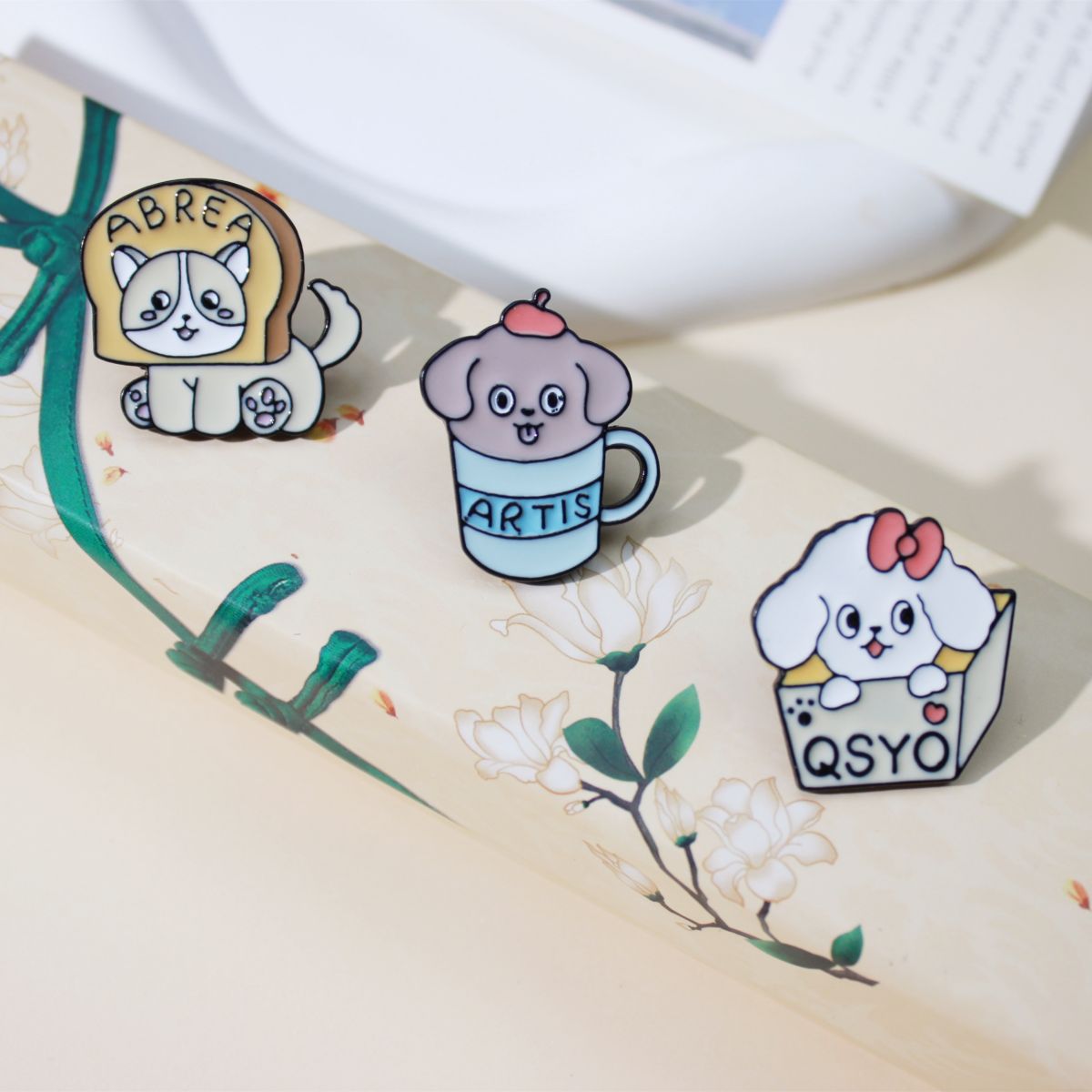 Metal Dumpling Salmon Sushi Tempura Rice Ball Badge Pin Clothing Bag Badge Alloy Brooch