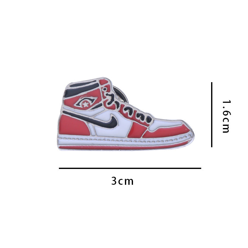 AJ Sneakers Metal Badge Trendy Gift Collaboration Badge Bag Decoration Geometric Alloy Badge