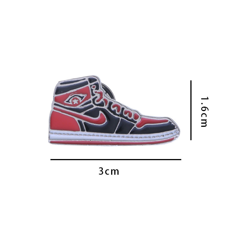 AJ Sneakers Metal Badge Trendy Gift Collaboration Badge Bag Decoration Geometric Alloy Badge