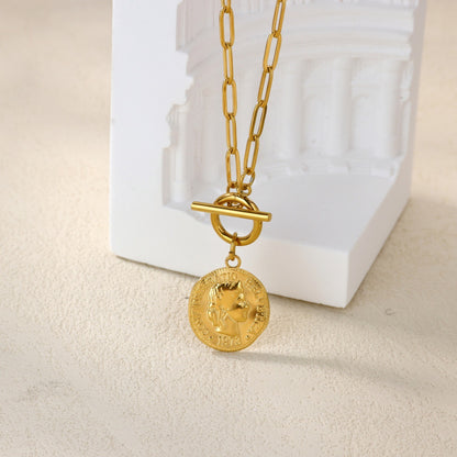 Punk Style Cross Necklace For Men And Women, 18K Real Gold Plated On Durable 304 Stainless Steel