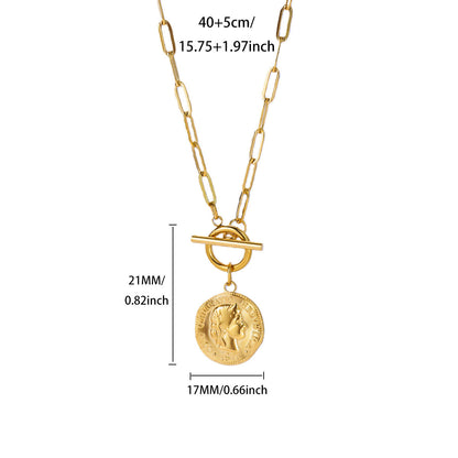 Punk Style Cross Necklace For Men And Women, 18K Real Gold Plated On Durable 304 Stainless Steel
