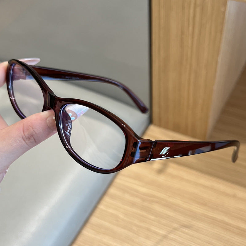 Vintage Oval Frame Blue Light Blocking Glasses Non-Prescription Lenses Multi-Functional Optical Frame For Men And Women Daily Wear