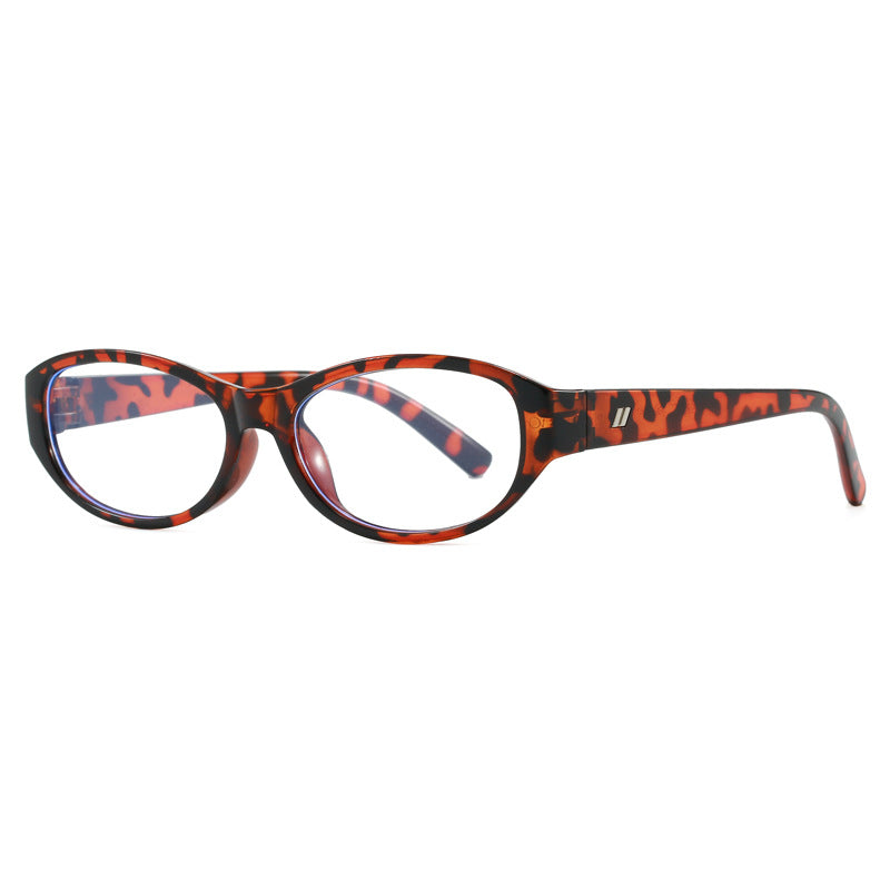 Vintage Oval Frame Blue Light Blocking Glasses Non-Prescription Lenses Multi-Functional Optical Frame For Men And Women Daily Wear