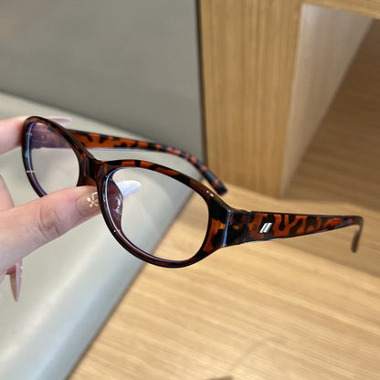 Vintage Oval Frame Blue Light Blocking Glasses Non-Prescription Lenses Multi-Functional Optical Frame For Men And Women Daily Wear
