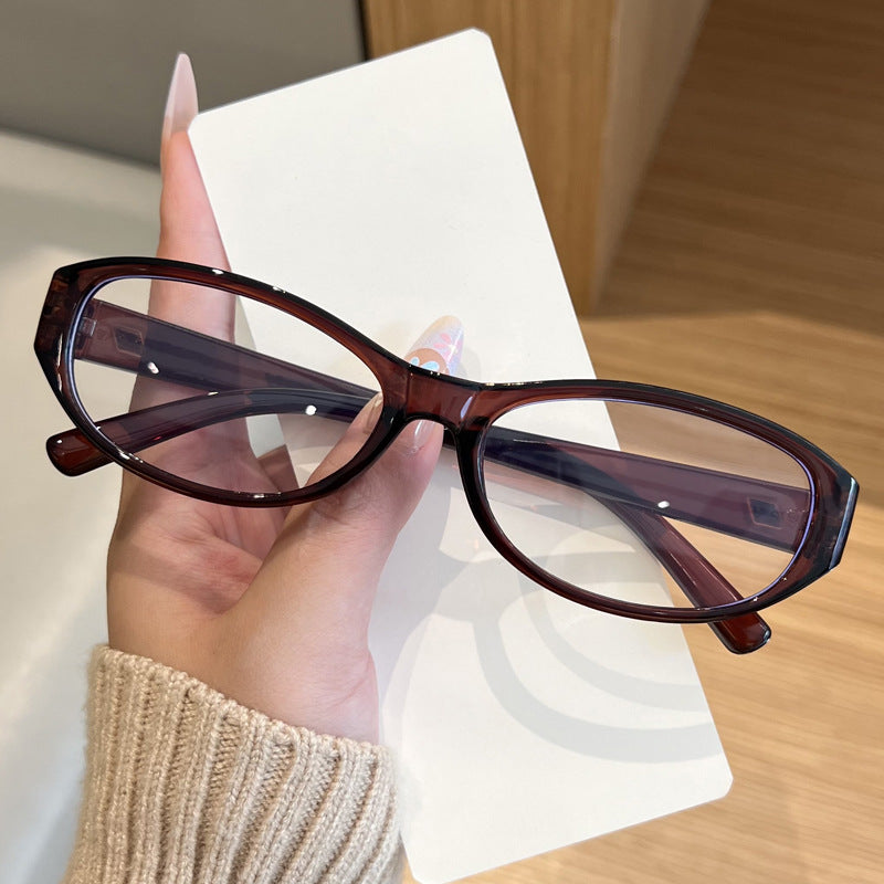 Vintage Oval Frame Blue Light Blocking Glasses Non-Prescription Lenses Multi-Functional Optical Frame For Men And Women Daily Wear