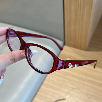 Vintage Oval Frame Blue Light Blocking Glasses Non-Prescription Lenses Multi-Functional Optical Frame For Men And Women Daily Wear