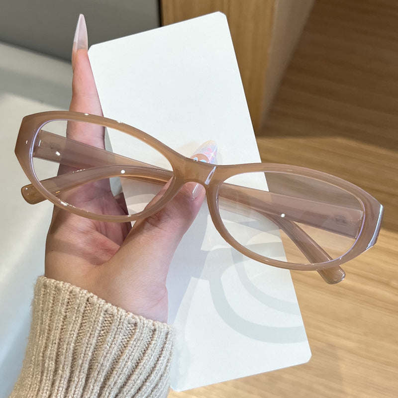Vintage Oval Frame Blue Light Blocking Glasses Non-Prescription Lenses Multi-Functional Optical Frame For Men And Women Daily Wear