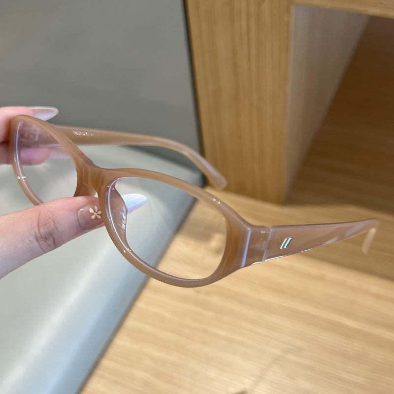 Vintage Oval Frame Blue Light Blocking Glasses Non-Prescription Lenses Multi-Functional Optical Frame For Men And Women Daily Wear
