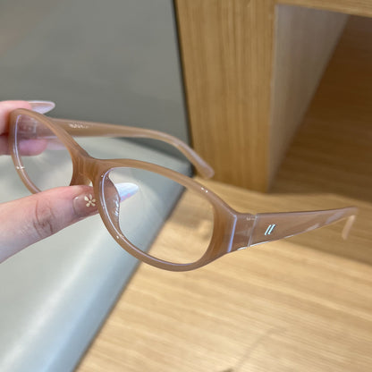 Vintage Oval Frame Blue Light Blocking Glasses Non-Prescription Lenses Multi-Functional Optical Frame For Men And Women Daily Wear