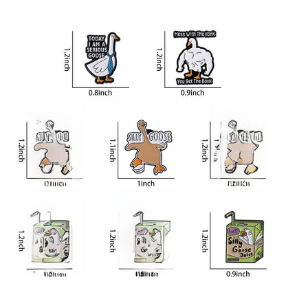 Cartoon Duck Lapel Pin Badge Zinc Alloy Backpack Decoration Accessories Trendy Letter Jewelry