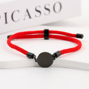 Two-section 15mm Outer Hole Round Red String Bracelet Black
