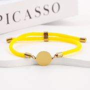 Two-section 15mm Outer Hole Round Yellow Rope Bracelet Gold
