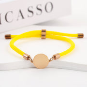Two-section 15mm Outer Hole Round Yellow Rope Bracelet Rose Gold