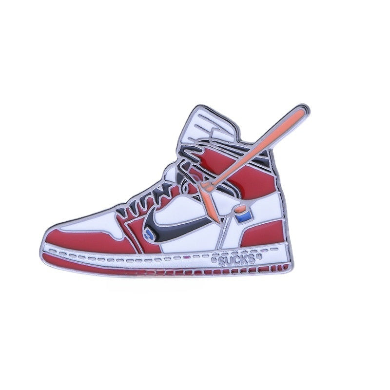 AJ Sneakers Metal Badge Trendy Gift Collaboration Badge Bag Decoration Geometric Alloy Badge