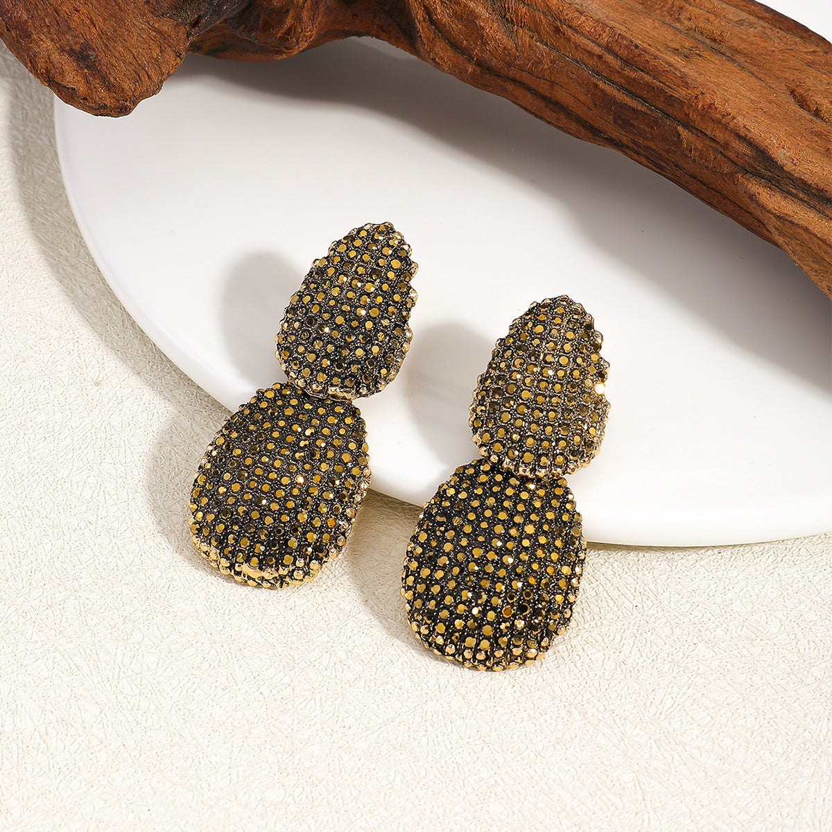 Full Diamond Women's Geometric Sensual Party Diamond Inlaid Earrings Alloy Jewelry