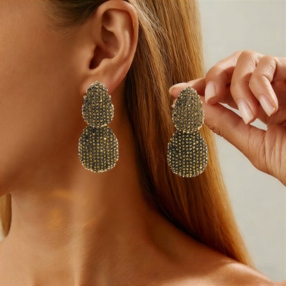 Full Diamond Women's Geometric Sensual Party Diamond Inlaid Earrings Alloy Jewelry