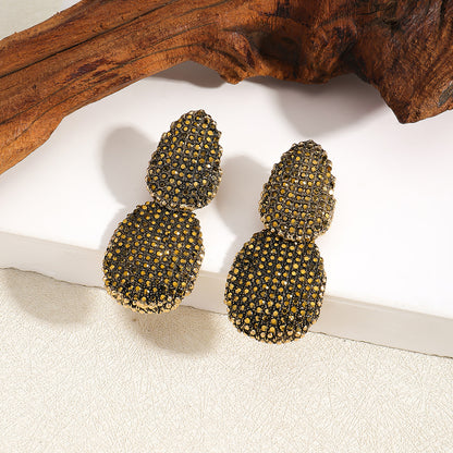 Full Diamond Women's Geometric Sensual Party Diamond Inlaid Earrings Alloy Jewelry