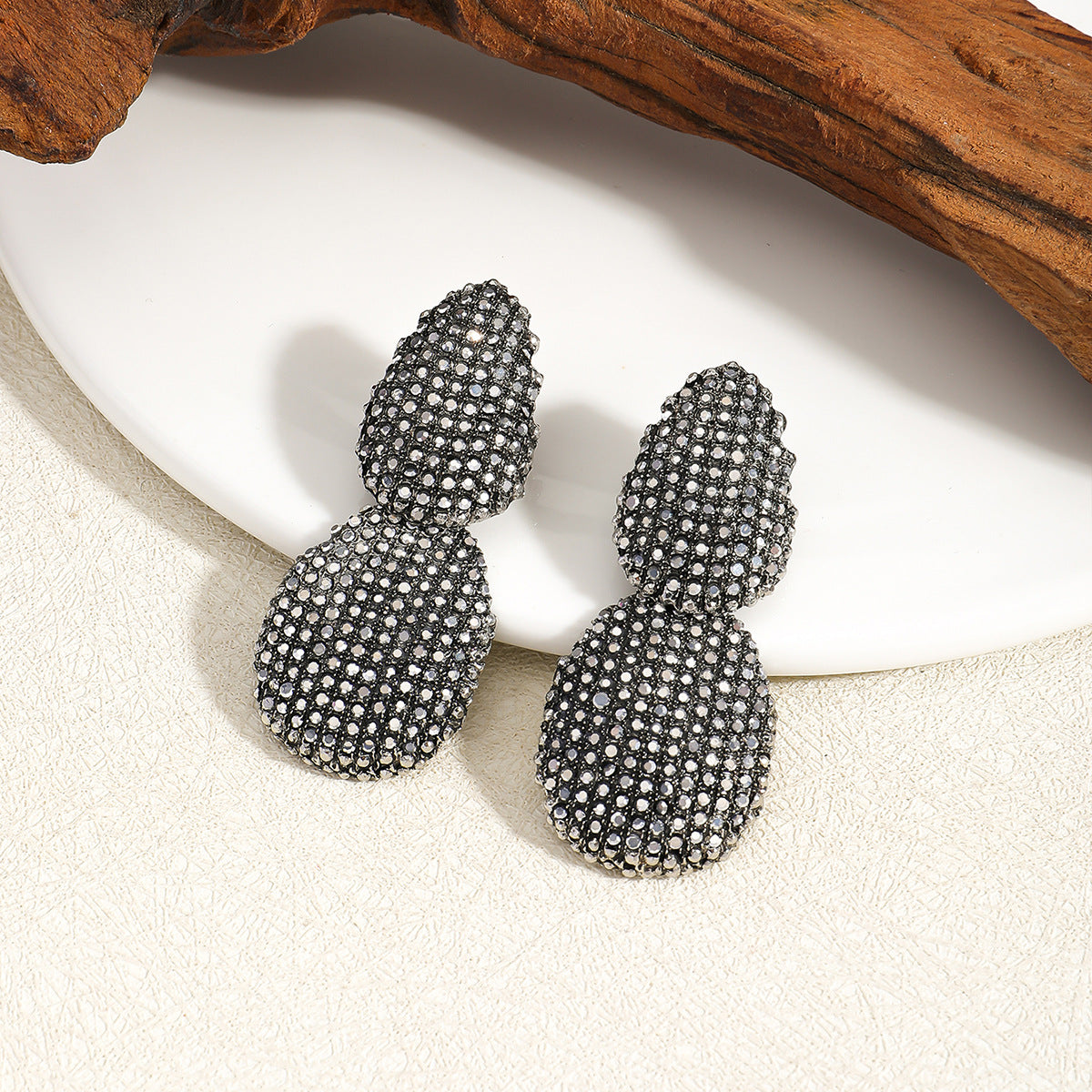 Full Diamond Women's Geometric Sensual Party Diamond Inlaid Earrings Alloy Jewelry