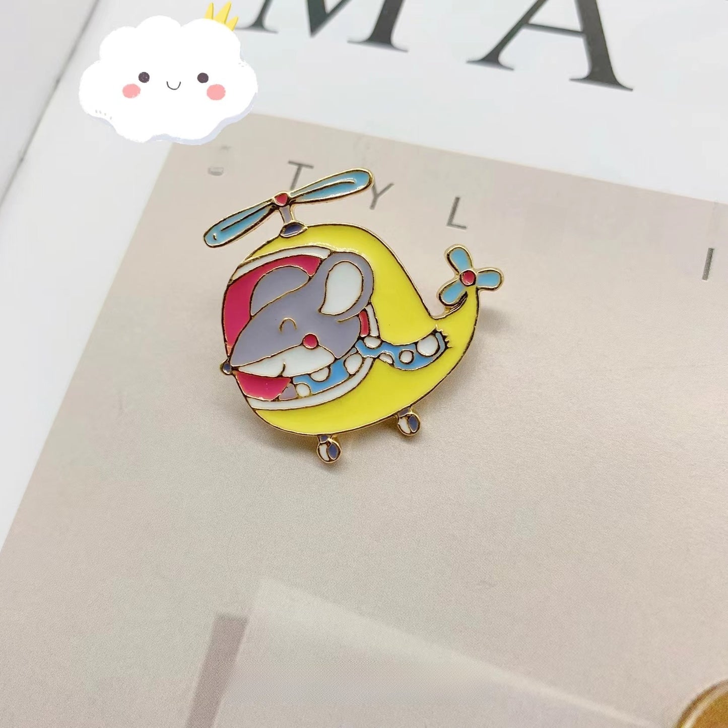 Metal Dumpling Salmon Sushi Tempura Rice Ball Badge Pin Clothing Bag Badge Alloy Brooch
