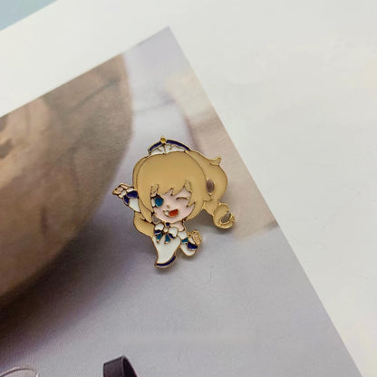 Metal Dumpling Salmon Sushi Tempura Rice Ball Badge Pin Clothing Bag Badge Alloy Brooch
